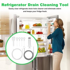 8 PCS Refrigerator Drain Cleaning Tool &ndash; Fridge Water Line Cleaner Kit with Long