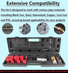 Hot Tapping Machine 08350 DM3MECH Hot Tap Kit Fits NPT Hole Saws and Arbor