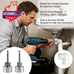 Pipe Tapping And Threading Tool,2 Piece Pvc Pipe Threader Kit For