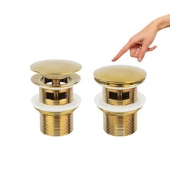 Brushed Gold Freestanding Bathtub Drain Stopper, Compatible with