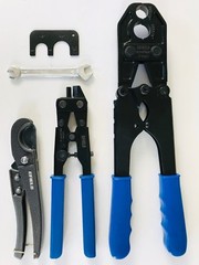 EFIELD PEX 1/2&Prime; & 3/4 COMBO Crimp Tool Kit with Ring Removal Tool , Pipe Cutter