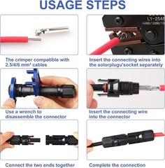 Solar Connector Kit 14-10AWG, 12 Pairs Connectors & 2 Spanner Wrenches | MC4 Sol
