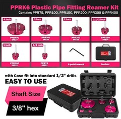04520 For PPRK5 Plastic Pipe Fitting Reamer Kit fit into standard 1/2&Prime; drills