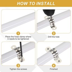 10Pcs 30mm(1-3/16&Prime;) 304 Stainless Steel Rigid Pipe Strap with Screws, Silver
