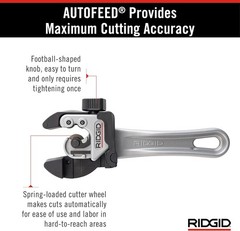 2-in-1 Close Quarters AUTOFEED 1/4&Prime; to 1-1/8&Prime; Metal Tubing Compact Cutter