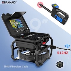 9&Prime; 60M Sewer Pipe Inspection Camera with 512hz Locator Self Leveling Keyboard