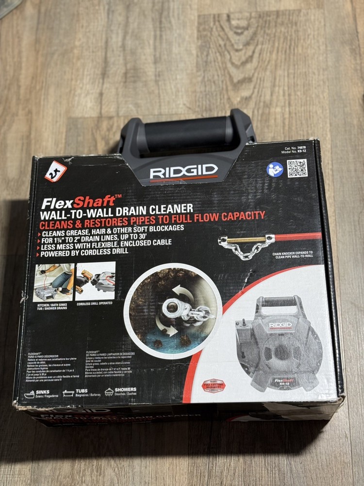 Ridgid FlexShaft K9-12 Wall-to-Wall Drain Cleaning Machine 74978 &ndash; Gray