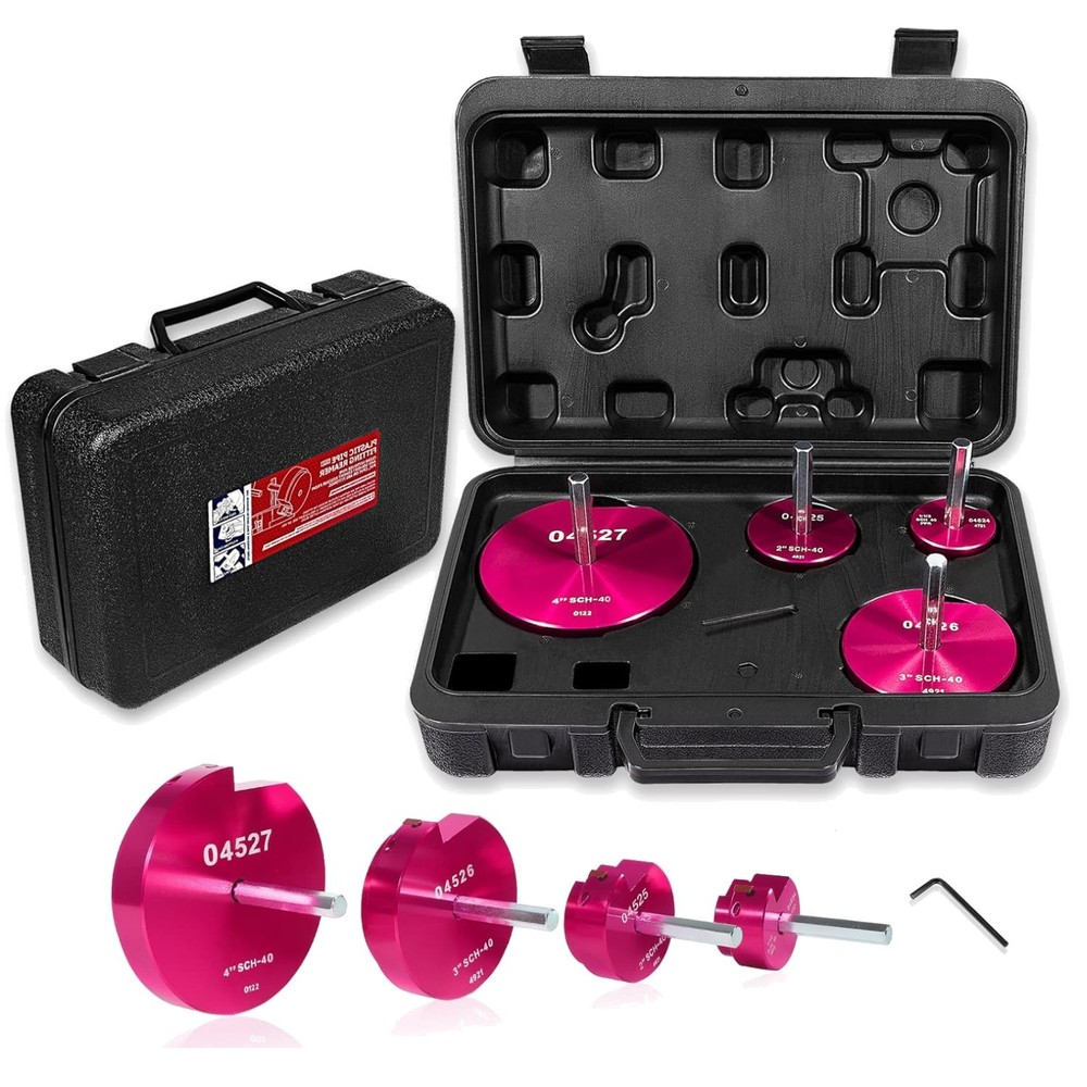 4-Piece Plastic Pipe Reamer Tool Kit for PVC, CPVC