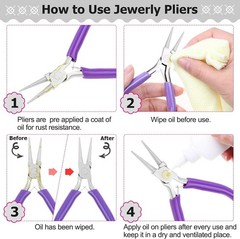 4Pcs Jewelry Pliers Tool Set Includes Needle Nose Pliers, Round Nose Pliers, Wir