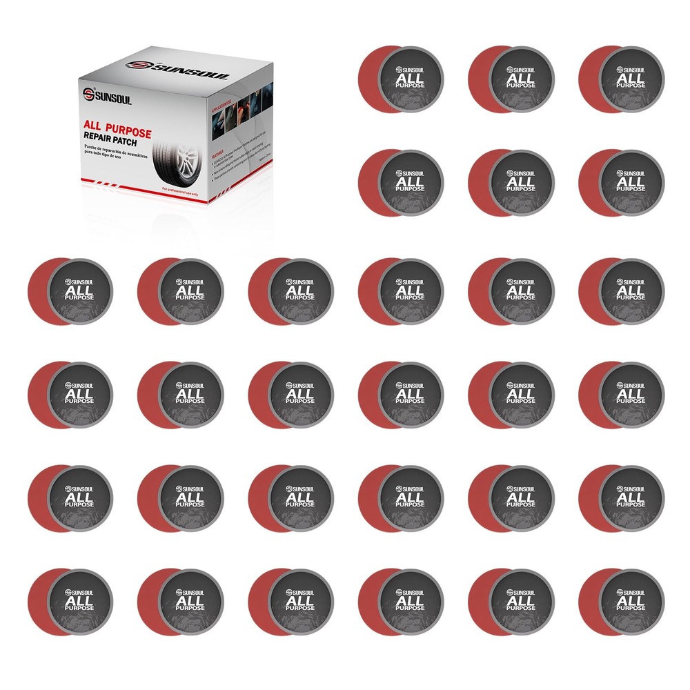SUNSOUL 60Pcs Round Cold Tire Patches, 2-1/4&Prime;(57mm) Tire Repair Patches
