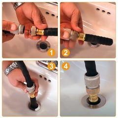 3PCS Drain Cleaning Bladder Kit for 1&Prime;- 6&Prime; Pipes Water Pressure Unclogg for Sink