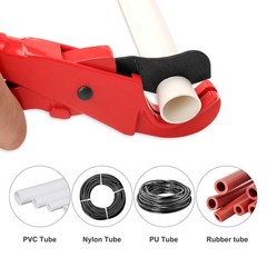 HAUTMEC Pvc Pipe Cutter Tool PEX Tubing 1-3/8&Prime;(36mm), Red-black