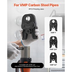 Uimoso 3PCS VMP Pressing Jaws 1/2&Prime;, 3/4&Prime;, 1&Prime; Compatible with 32KN Press Tools