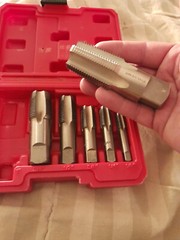 6pcs NPT Taper Pipe Tap Set Carbon Steel Threading 1&Prime; 3/4&Prime; 1/2&Prime; 3/8&Prime; 1/4&Prime; 1/8&Prime;