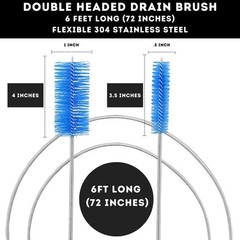 Flexible Drain Cleaner Brush (72&Prime; Long) for Clogs, Drains, Bottles, Pipes, Ba&hellip;