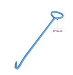 Manhole Cover Hook, 30&Prime; Solid Hex shape steel, Angled handle, Pointed tip, USA