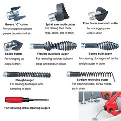 Power Drill Drain Auger Attachment for Toilet, Sink Drain Cleaner Tool