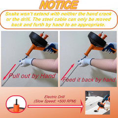 Drain Auger 50FT, Drain Snake with Drill Adapter, Plumbing Snake Clog Remover Us