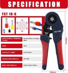 Labor-Saving Hexagonal Crimping Tool Set, 6-Sided Pliers 0.05-16mm for Ferrules