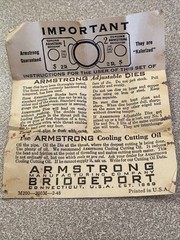 Armstrong Bros. Adjustable Dies for Pipe No.2 Size 1/4&Prime;