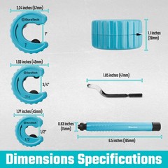 DURATECH 4-Piece Copper Tubing Cutter Set, Pipe Tool, Includes 1/2&Prime;,&hellip;