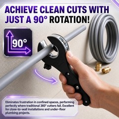 Ratcheting Pipe Cutter, 2-in-1 Close Quarters Tubing Cutter Tool (5/16&Prime; to 1-&hellip;