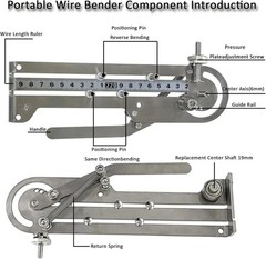 Portable Stainless Steel Wire Bender, Precision Bending Tool for 16.4mm Max C&hellip;