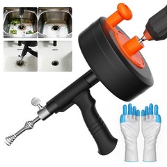 25FT Drain Auger Snake Tool &ndash; Manual & Drill Powered Hair Removal Cleaner for Si