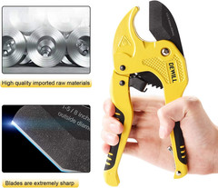 Ratchet-Type Pipe and PVC Cutter, One-Hand Fast Pipe Cutting Tool, for Cutting1-