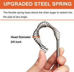 Drain Auger 25Ft, Plumbing Snake with Drill Attachment, Plumbers Snake