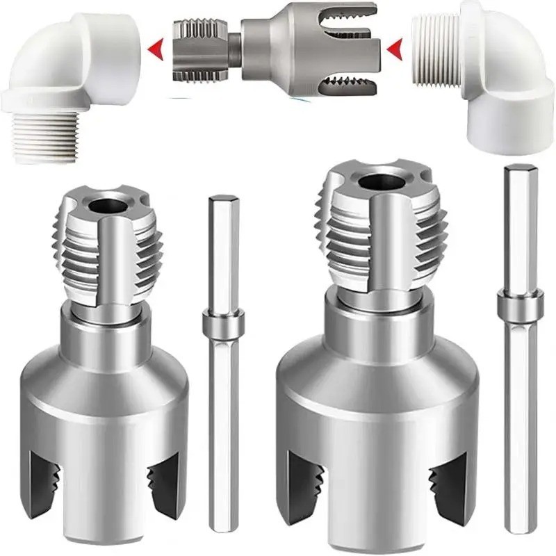 Integrated Internal & External Pipe Threading Tool Steel PVC Pipe Threader Kit
