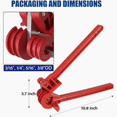 4 in 1 Tubing Bender, 0-180 Degrees Tube Bender Manual Pipe Bender Tool