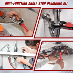 5 PCS Plumbing Tools Kit | Angle Stop Wrench with 1/2-Inch Compression Sleeve Pu