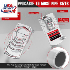 Deburring Tool for PVC Pipe, Plumbing Tools, Professional Plastic Pipe Deburring