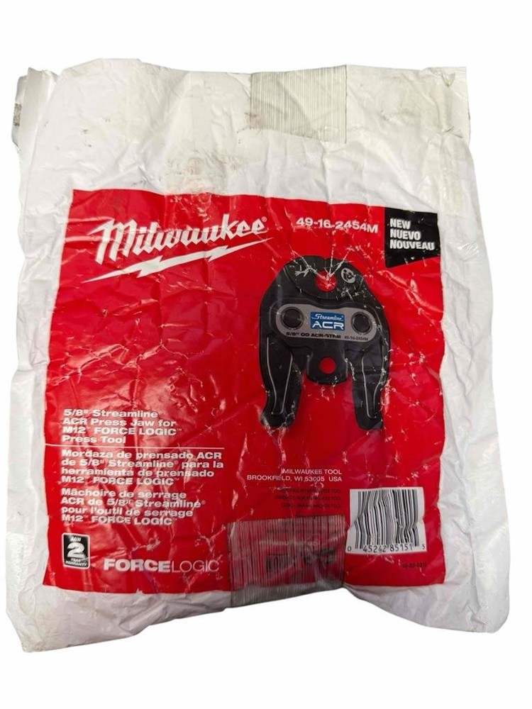 Milwaukee 5/8&Prime; Streamline ACR Press Jaw M12 Force Logic Press Tool 49-16-2454M