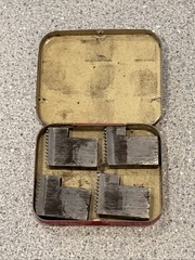 Vintage Set of 4 Toledo Pipe Threading 3/8&Prime; Dies # 00-30 in Metal Tin Box Nice!