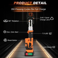Pro Press Tool Pipe Crimping Kit Press Tool Battery Kit For 1/2&Prime; 3/4&Prime; 1&Prime; Copper