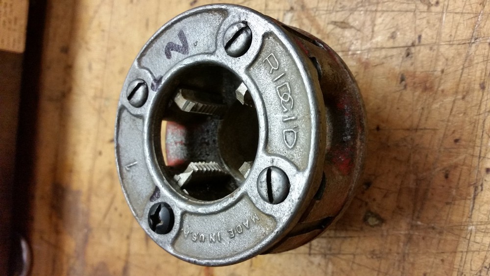 Ridgid 00R 1&Prime; NPT Pipe Threader Die Head 2 chipped cutters oor