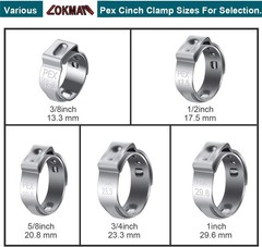High Quality PEX Clamps 50 Count 1/2 Inch Stainless Steel Pipe Connectors