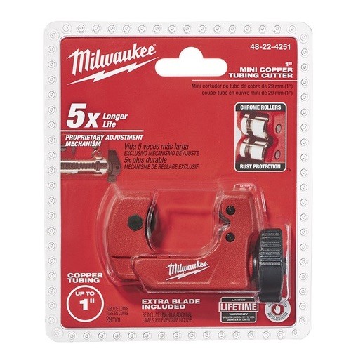 Milwaukee Tool 48-22-4251 NEW up to 1&Prime; Mini Copper Tubing Pipe Cutter Plumbing