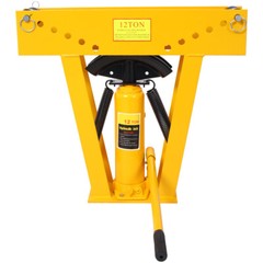 12 Ton Pipe Bender Manual Hydraulic, Piping Bending Exhaust Tube Fabric w/6 Dies