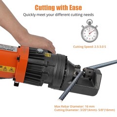 Hydraulic Rebar Cutter Tool, 900W Cutting up to 5/8 Inch #5 4-16mm Rebar Stee&hellip;