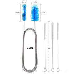 66 Inch Long Drain Brush Double Head Hose Pipe Cleaning Brush with Straw Brush