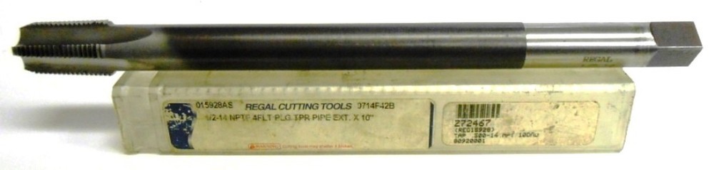 REGAL PLUG TAP 1/2-14 NPTF 4FLT PLG TAPER PIPE EXT. X 10&Prime;