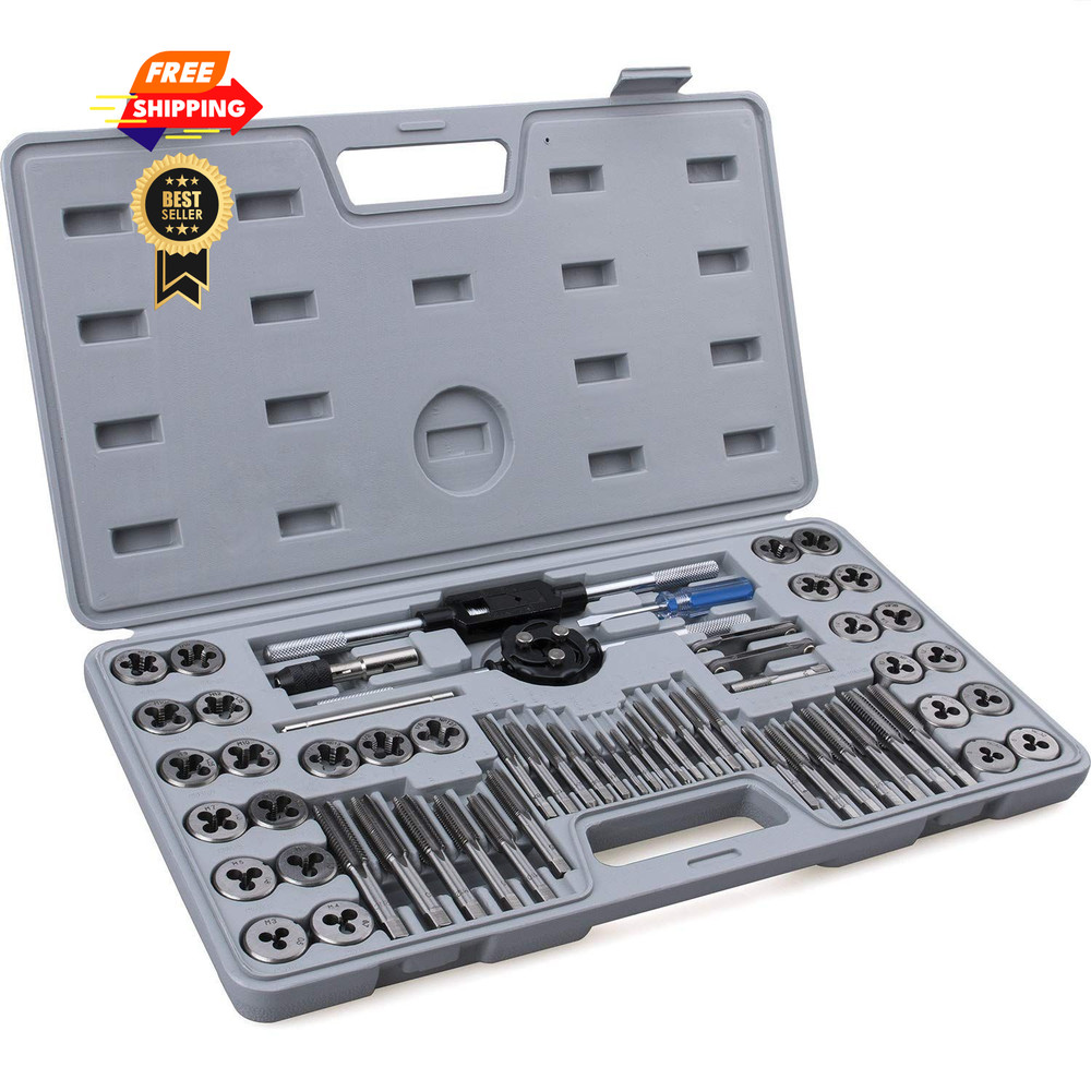 60-Pc Master Tap and Die Set &ndash; Include SAE Inch Size #4 to 1/2&rdquo; Metric&hellip;