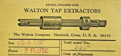 6 PIECES, #5 (1/8) 2 FLUTE, WALTON TAP EXTRACTOR EXTRA FINGERS D426