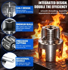 3 Pcs PVC Pipe Threader Set Internal External NPT Threading Die Guide Tool