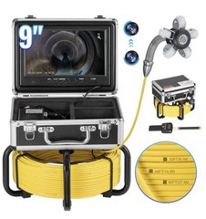 VEVOR Sewer Camera 165ft/50m Self-Leveling Drain Camera with 9&Prime; Screen 36X Zoom