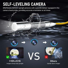 Sewer Camera Self Leveling, 100ft Drain Pipe Cameras with Meter Counter, 12V &hellip;