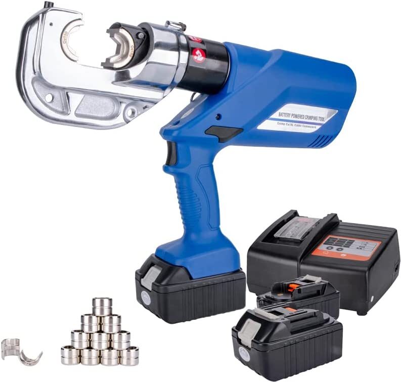 HL-400 Battery Powered Electric Hydraulic Plier Crimping Tool Crimper +2 Battery